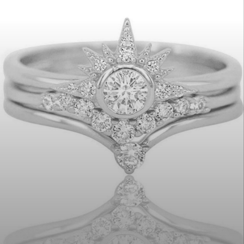 MELINDA MARIA Alexis CZ Stacking Rings - Size 6